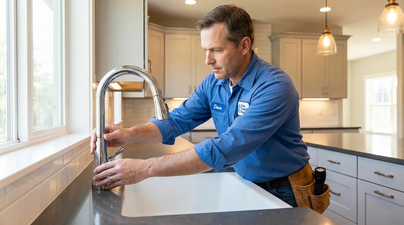 Kitchen faucet installation by Johns Plumbing LLC in Lake Hamilton